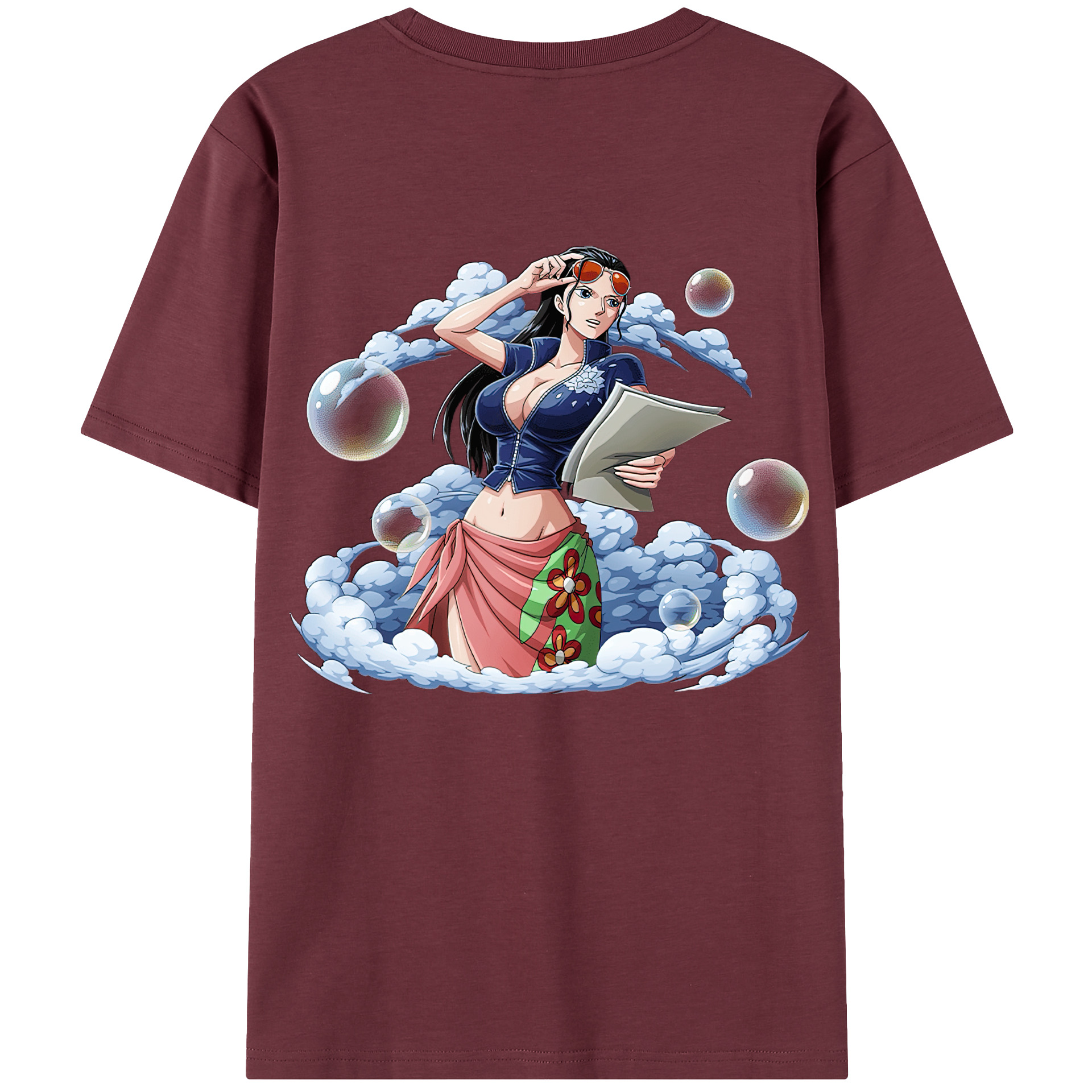 ワンピース ニコ・ロビン ONE PIECE Nico Robin 綿100％半袖Tシャツ（背面プリント）